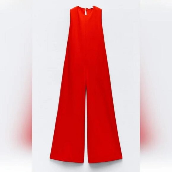 ZARA CREPE PALAZZO JUMPSUIT - Picture 4 of 6